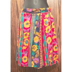 Vintage Koret floral-tribal skort